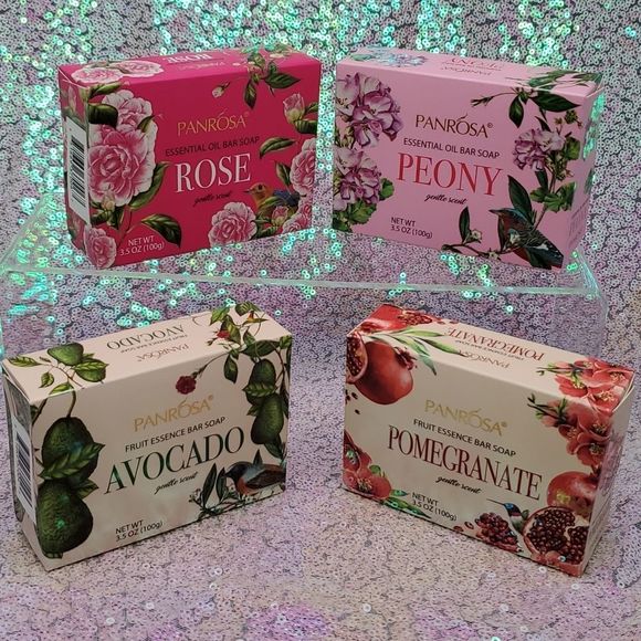 Bar Soap Panrosa Gift Pack 4 Scents Made In USA Essential Oil & Fruit Essence - Picture 2 of 13